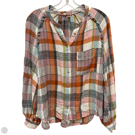 Blouse Long Sleeve By Pilcro In Multi-colored, Size: S