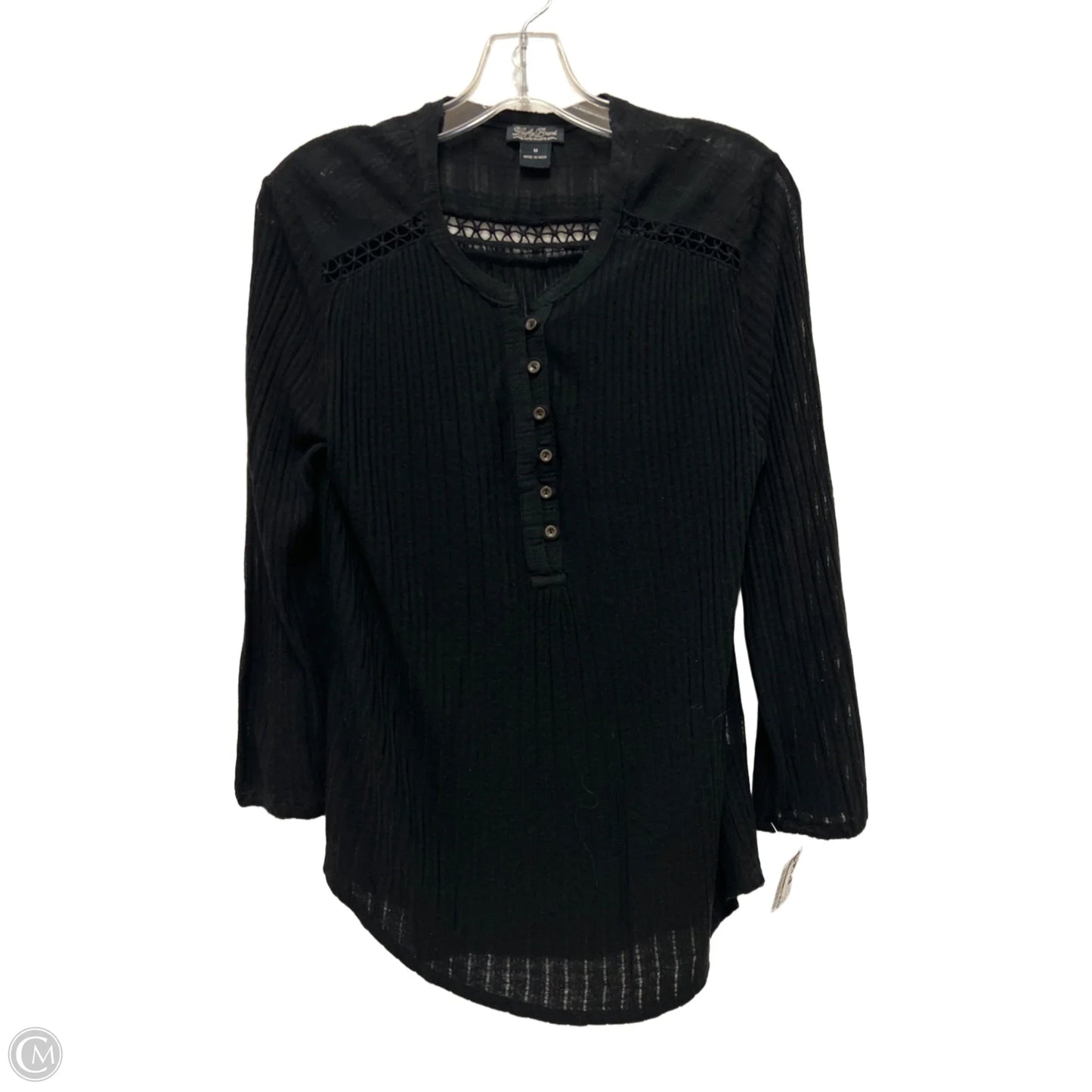 Top Long Sleeve By Lucky Brand In Black, Size: M