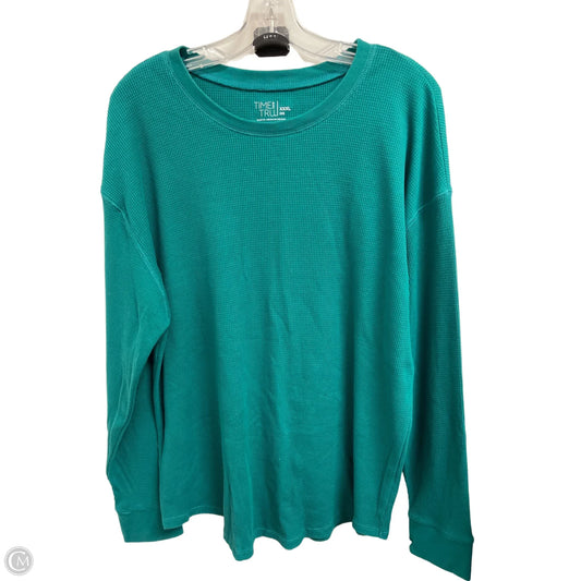 Top Long Sleeve By Time And Tru In Green, Size: 3x