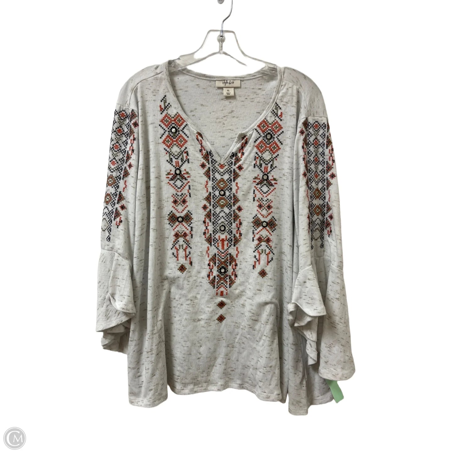 Top Long Sleeve By Style And Company In White, Size: Xl