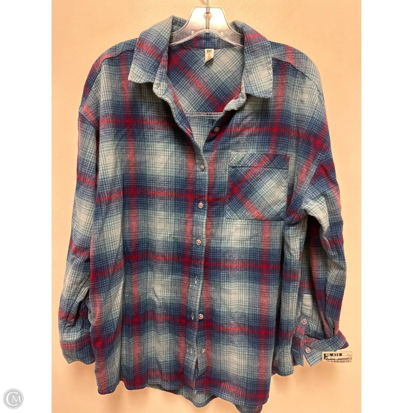 Blouse Long Sleeve By Bp In Blue, Size: M