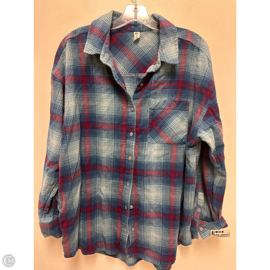 Blouse Long Sleeve By Bp In Blue, Size: M