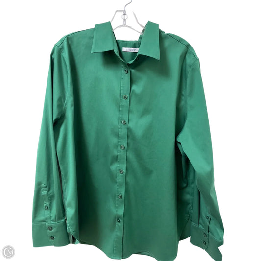 Blouse Long Sleeve By Chicos In Green, Size: 1x
