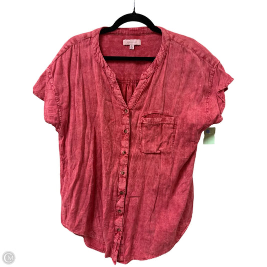 Blouse Short Sleeve By New Directions In Red, Size: Xl