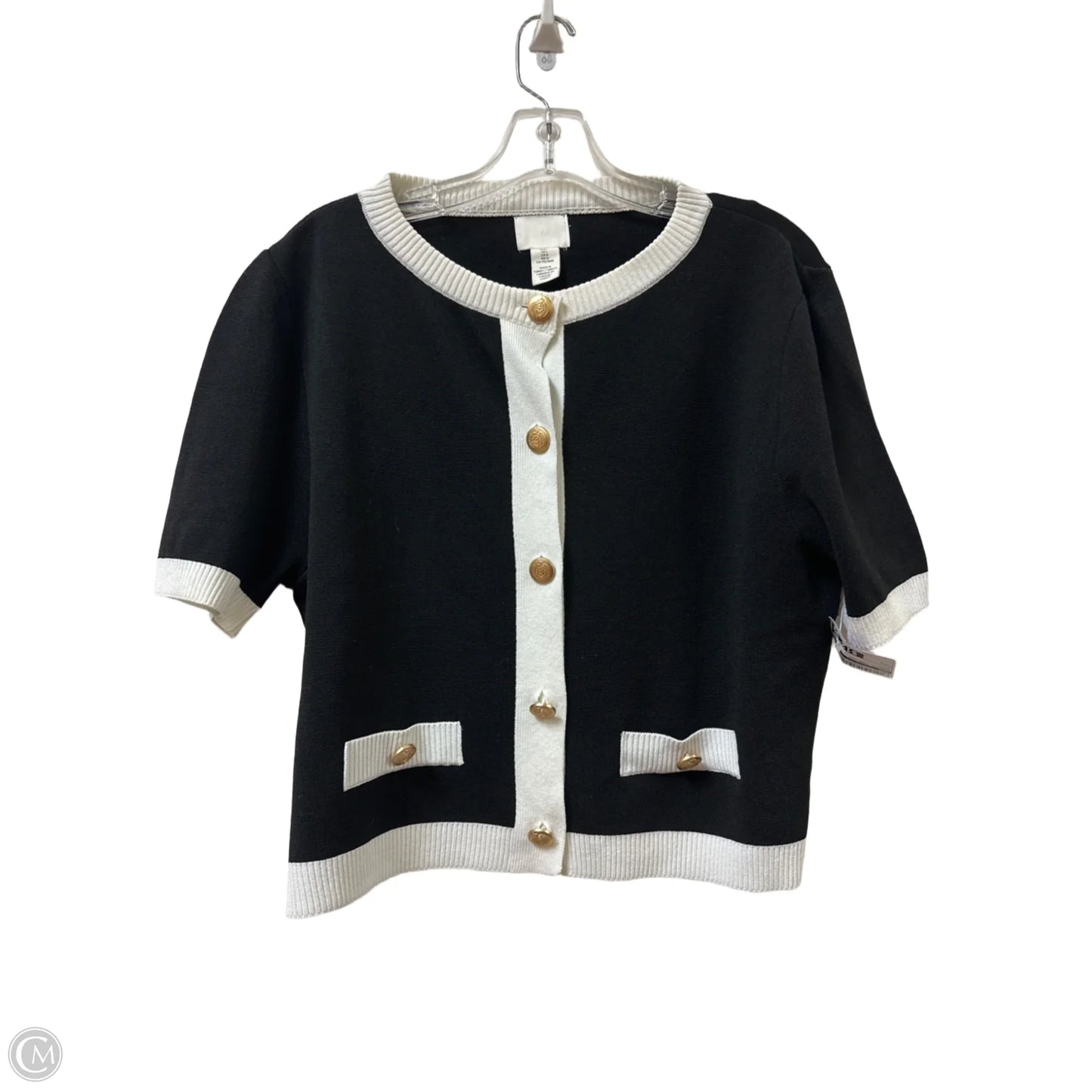 Sweater Cardigan By H&m In Black, Size: L
