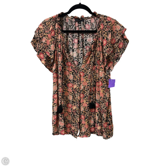 Blouse Short Sleeve By 1.state In Floral Print, Size: 3x