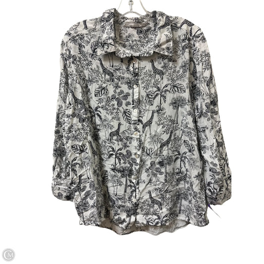 Blouse Long Sleeve By Jane And Delancey In Black & White, Size: 1x