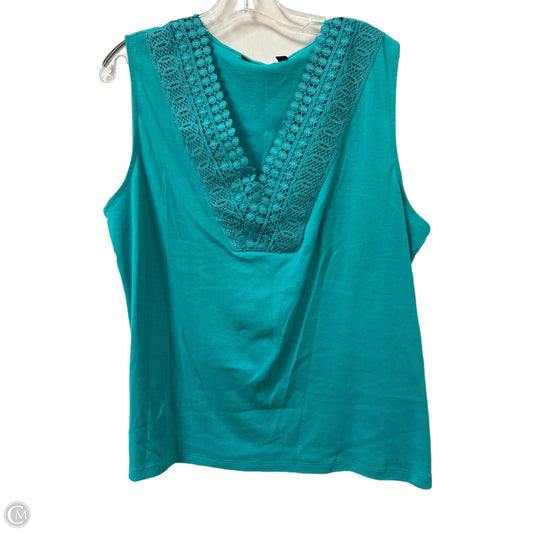 Top Sleeveless By Rafaella In Teal, Size: Xl