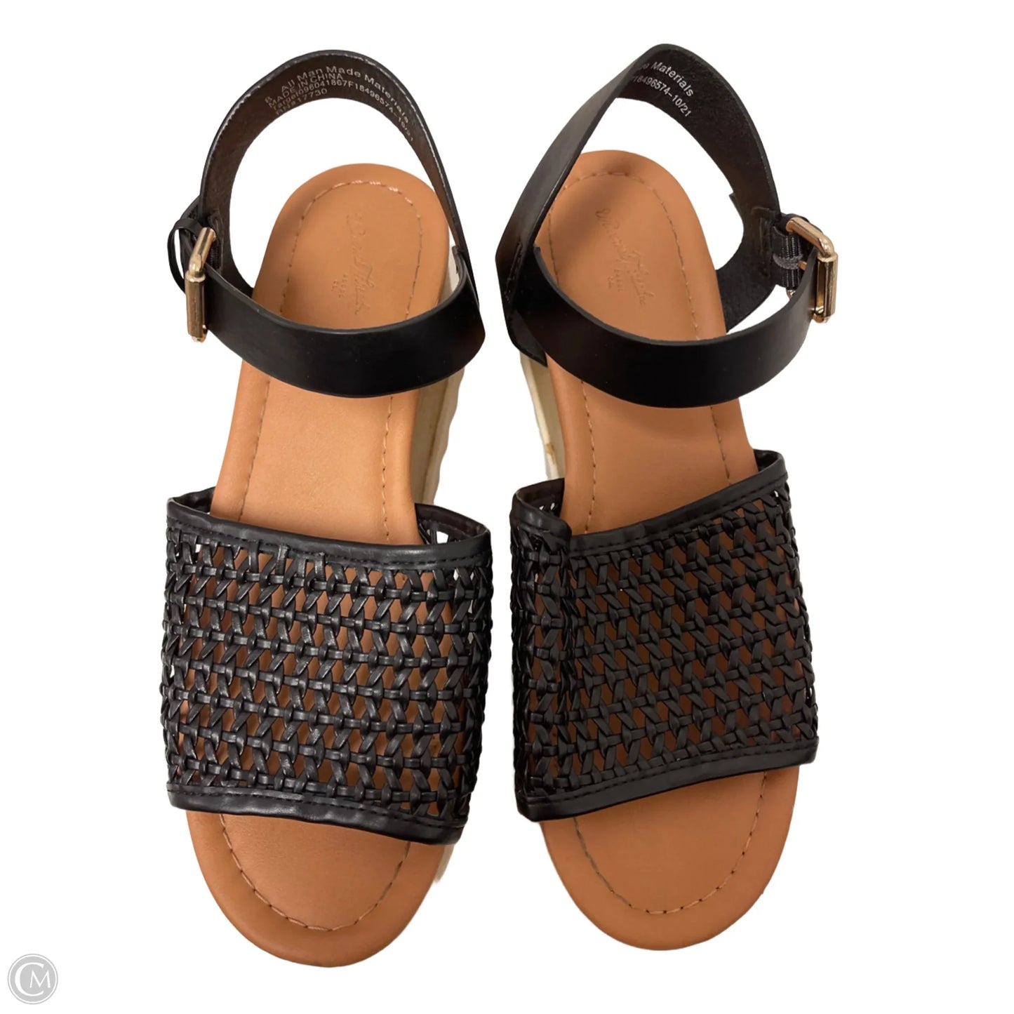 Sandals Heels Wedge By Universal Thread In Black, Size: 8