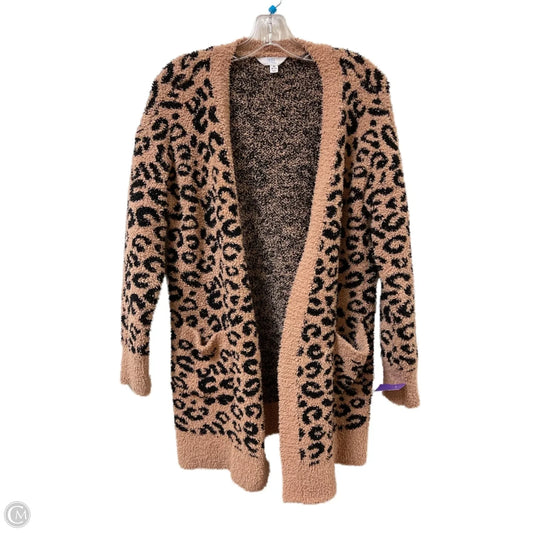 Sweater Cardigan By Time And Tru In Animal Print, Size: M