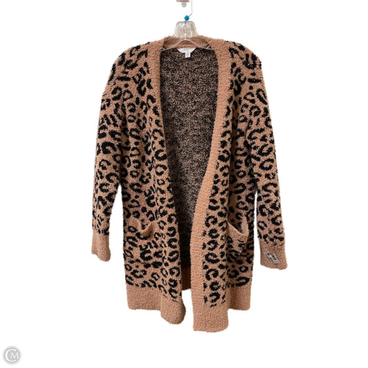 Sweater Cardigan By Time And Tru In Animal Print, Size: M