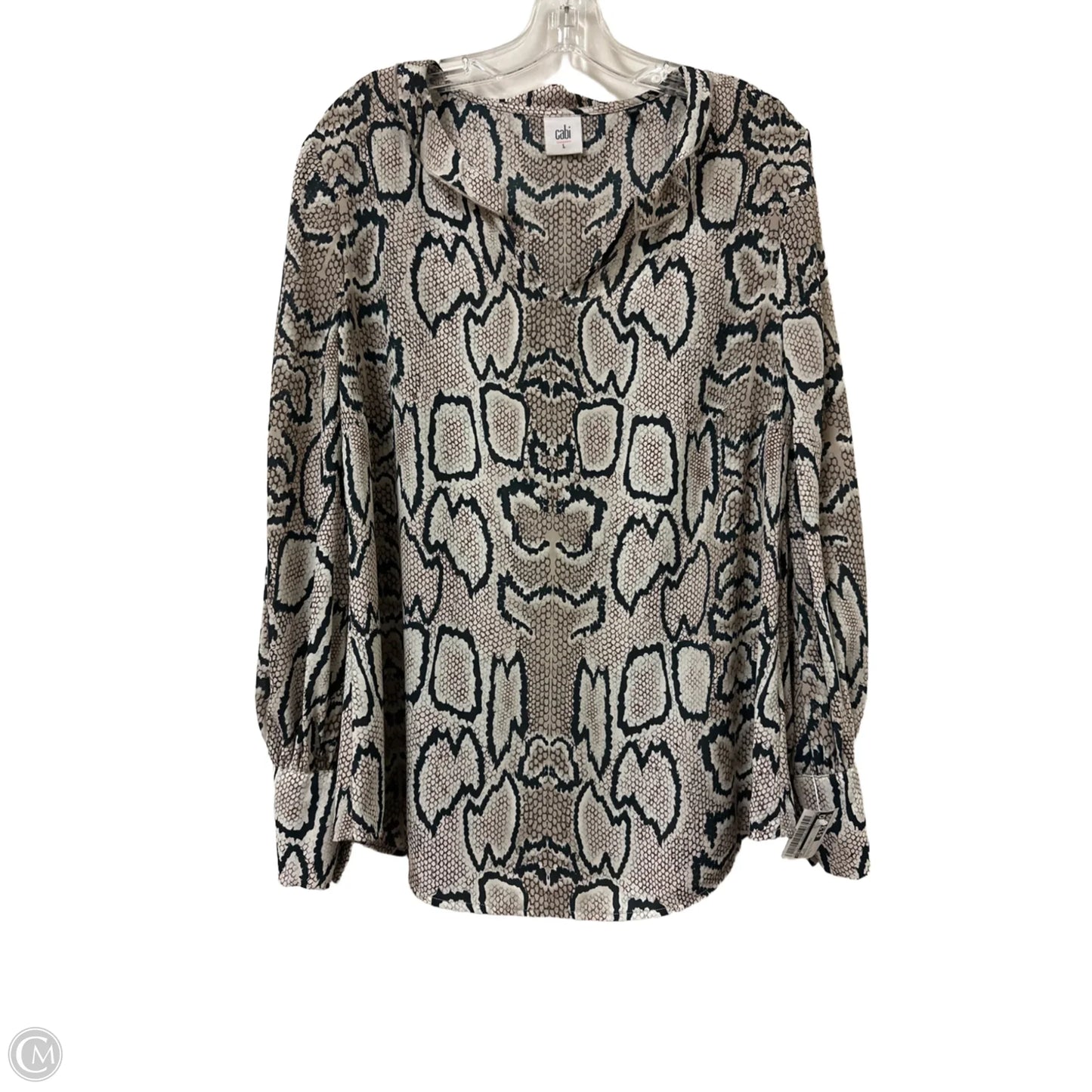 Top Long Sleeve By Cabi In Snakeskin Print, Size: L