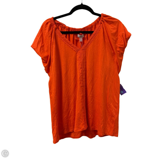 Top Short Sleeve By Cupio In Orange, Size: M