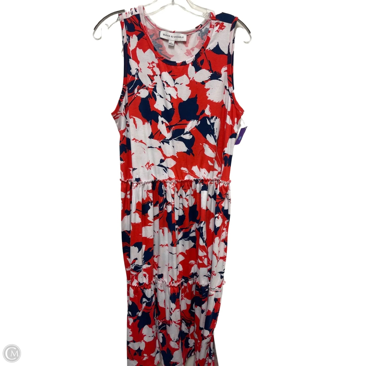 Dress Casual Maxi By Emma And Michele In Blue & Red & White, Size: L