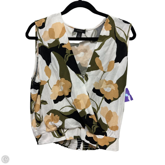 Top Sleeveless By Halogen In Green & Yellow, Size: M