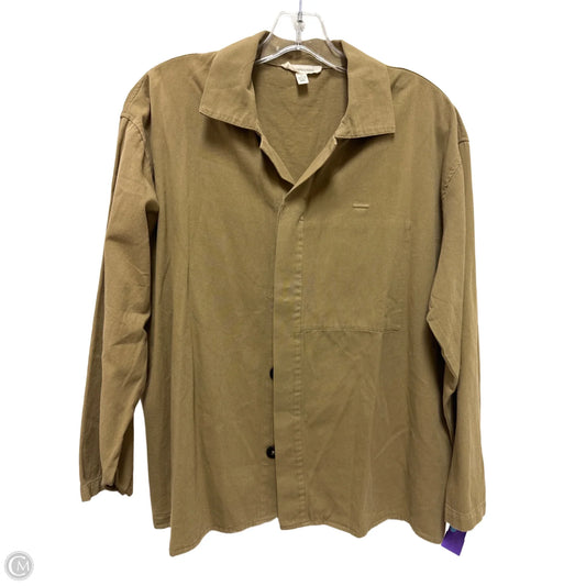 Jacket Shirt By Clothes Mentor In Brown, Size: S