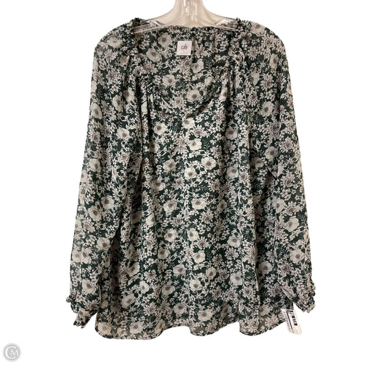 Top Long Sleeve By Cabi In Floral Print, Size: S