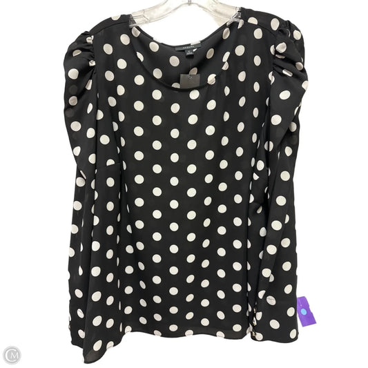 Top Long Sleeve By Alfani In Black & White, Size: Xl
