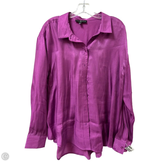 Blouse Long Sleeve By Fred David In Purple, Size: Xl