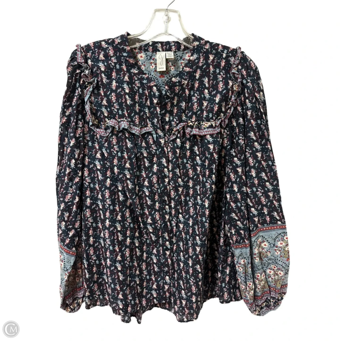 Blouse Long Sleeve By Joie In Navy, Size: Xl