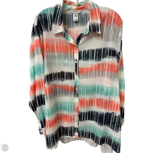 Tunic Long Sleeve By Multiples In Multi-colored, Size: 1x