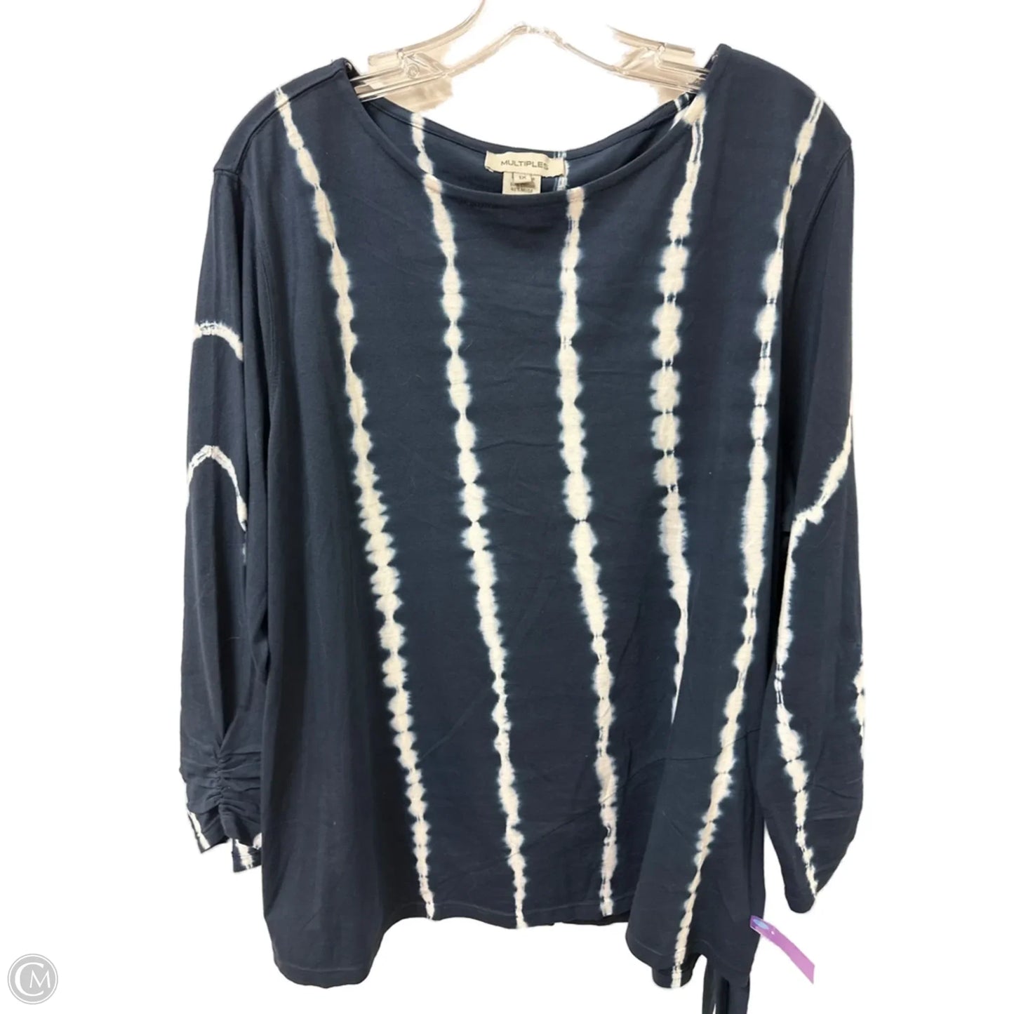 Top Long Sleeve By Multiples In Navy, Size: 1x