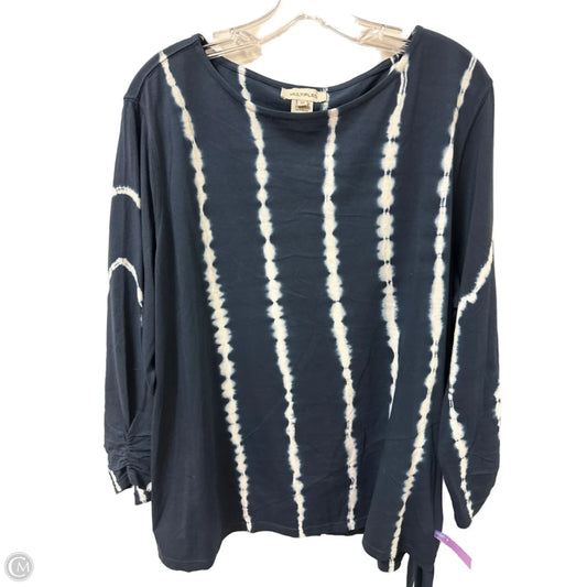 Top Long Sleeve By Multiples In Navy, Size: 1x