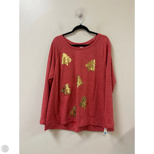 Top Long Sleeve By Clothes Mentor In Red, Size: 1x