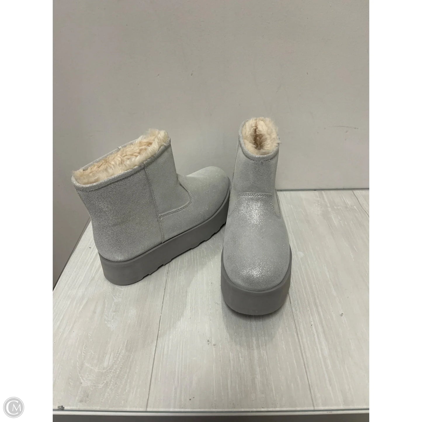 Boots Ankle Flats By Time And Tru In Silver, Size: 7