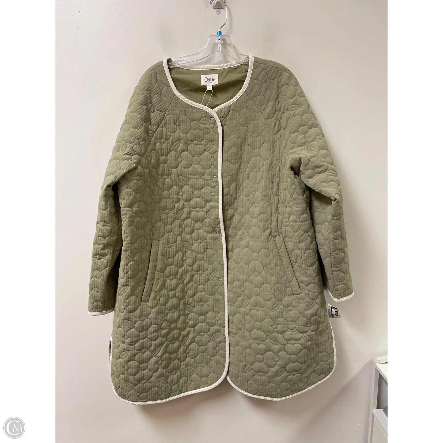 Coat Puffer & Quilted By Oddi In Green, Size: 2x