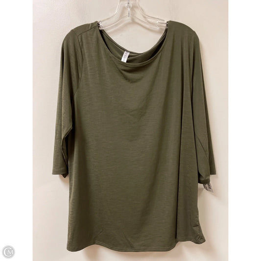Top Long Sleeve By Clothes Mentor In Green, Size: 2x