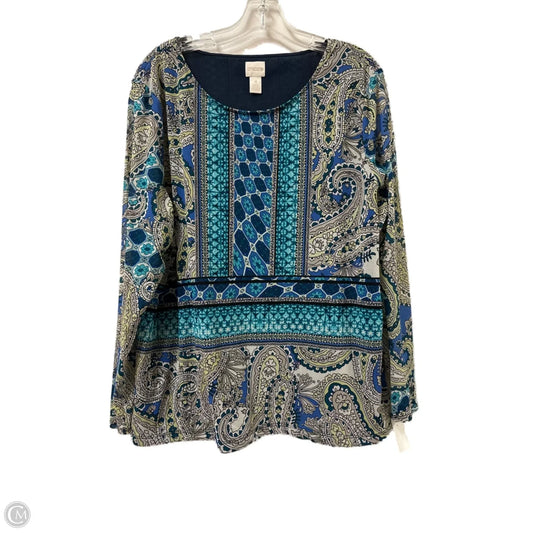 Top Long Sleeve By Chicos In Blue, Size: 2x