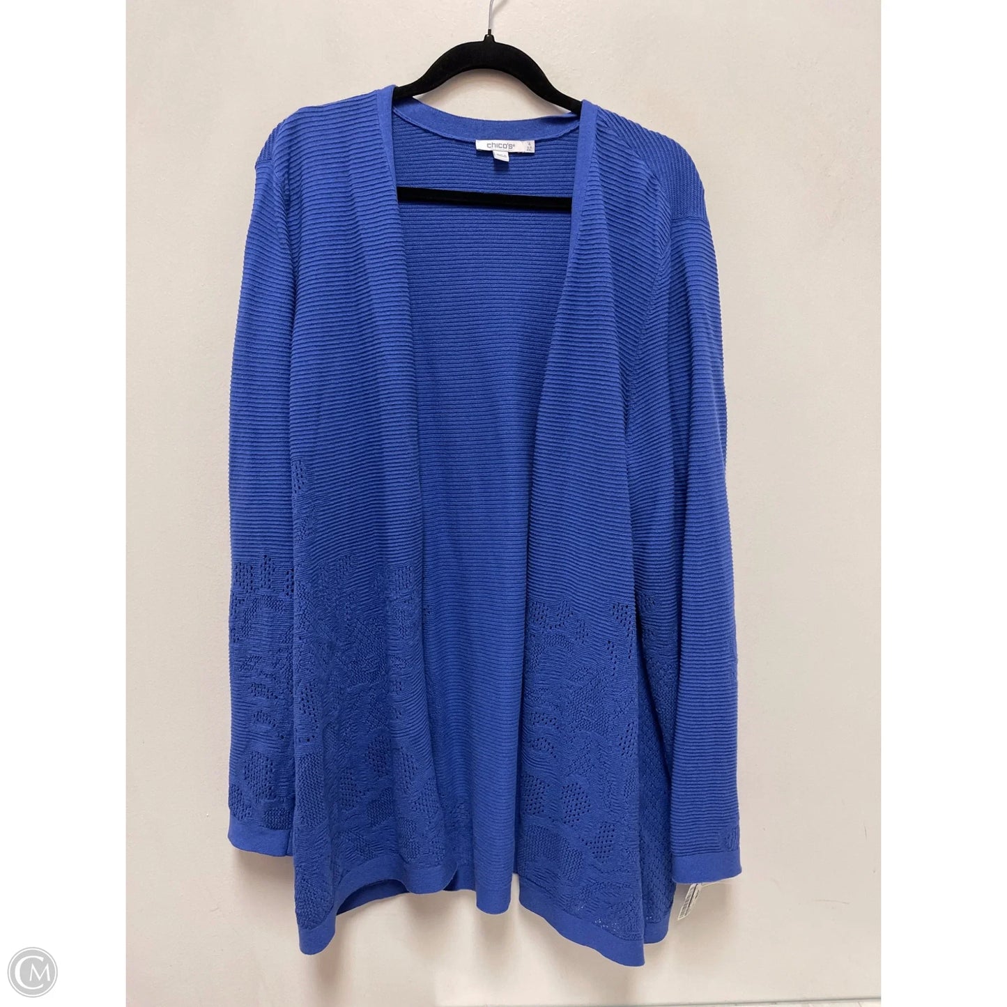 Sweater Cardigan By Chicos In Blue, Size: 2x