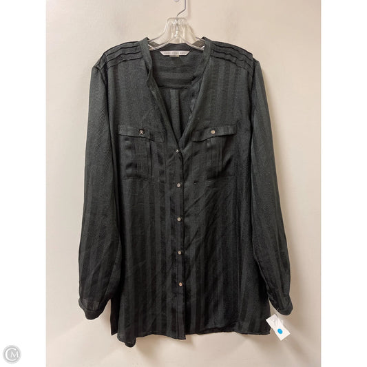 Blouse Long Sleeve By Peter Nygard In Black, Size: 1x