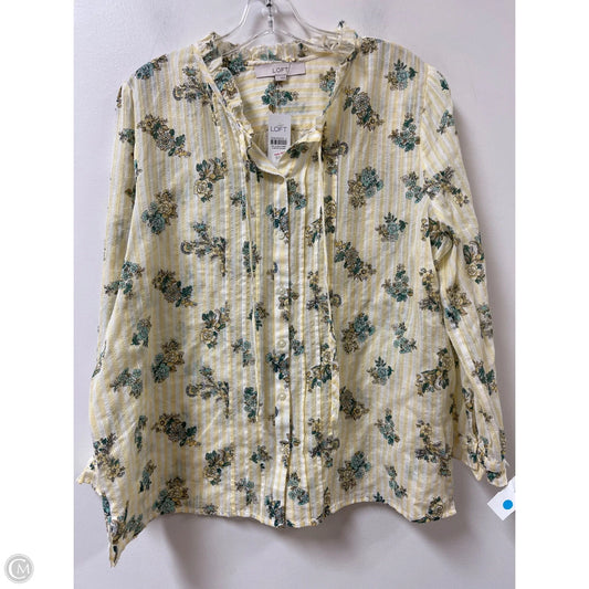 Blouse Long Sleeve By Loft In Yellow, Size: L