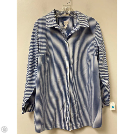 Tunic Long Sleeve By Chicos In Blue, Size: M