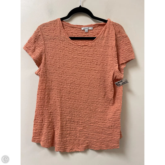 Top Short Sleeve By Chicos In Orange, Size: L