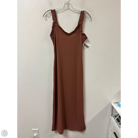 Dress Casual Maxi By Haute Monde In Brown, Size: M
