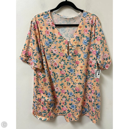 Top Short Sleeve By Clothes Mentor In Floral Print, Size: 2x