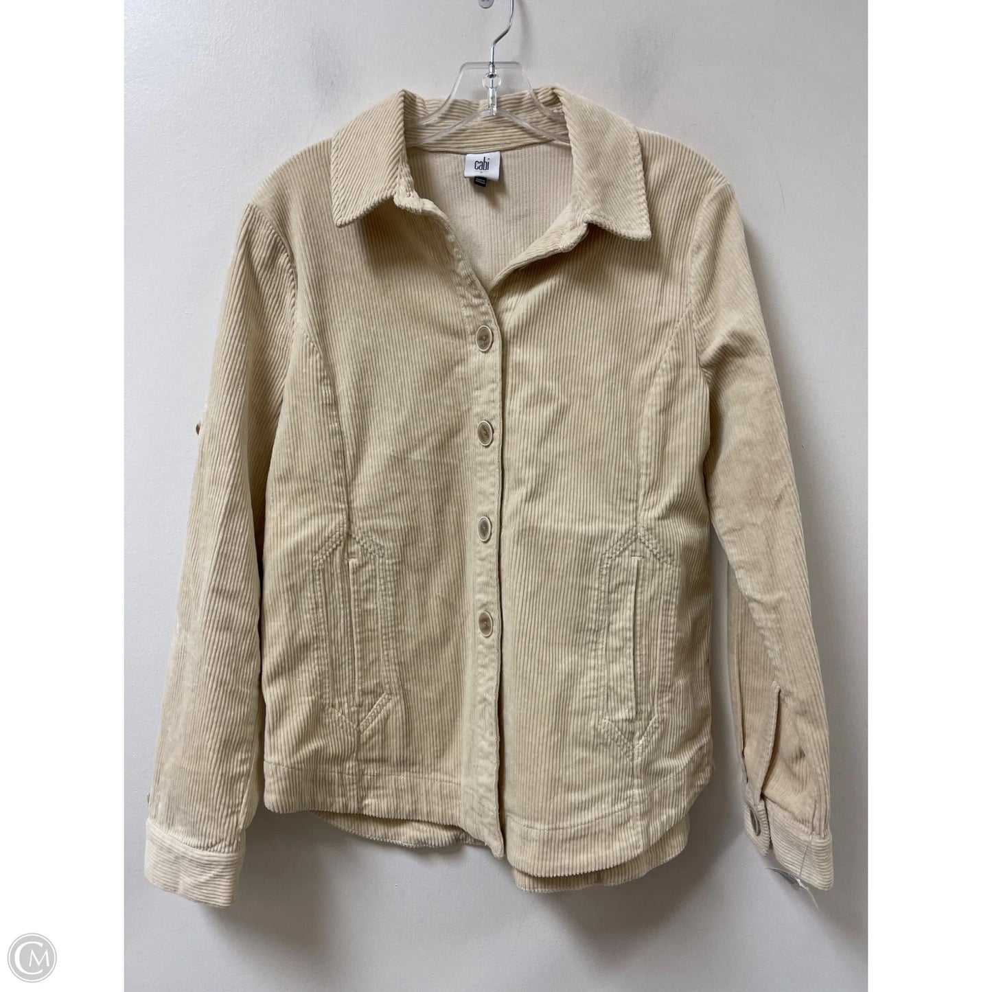 Jacket Shirt By Cabi In Cream, Size: L