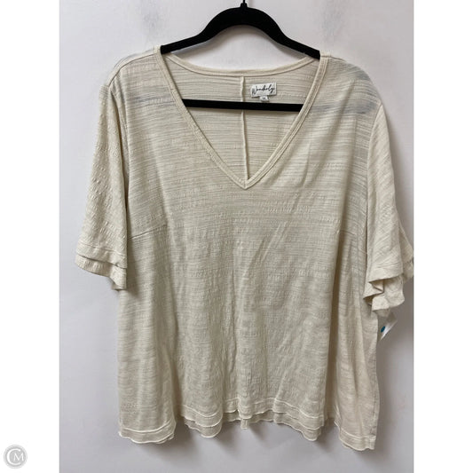 Top Short Sleeve By Wonderly In Cream, Size: 2x