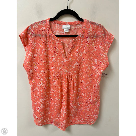 Top Short Sleeve By Liz Claiborne In Coral, Size: M