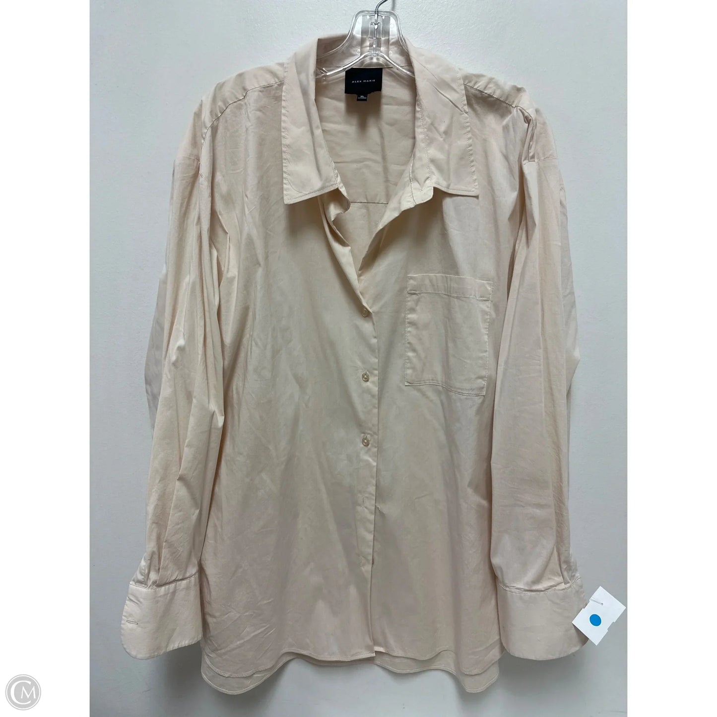 Blouse Long Sleeve By Alex Marie In Cream, Size: Xl