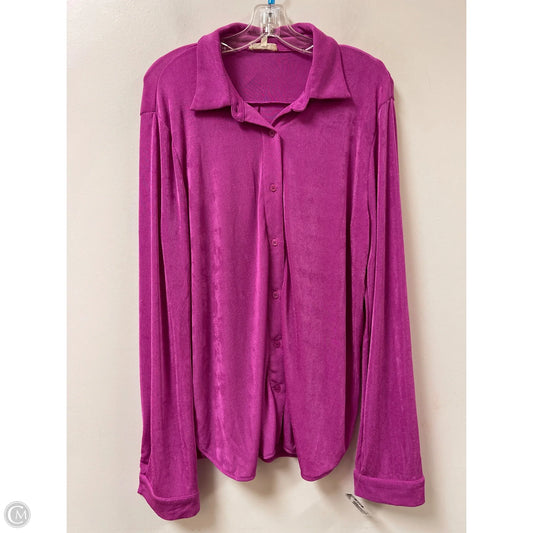 Blouse Long Sleeve By Easel In Purple, Size: L