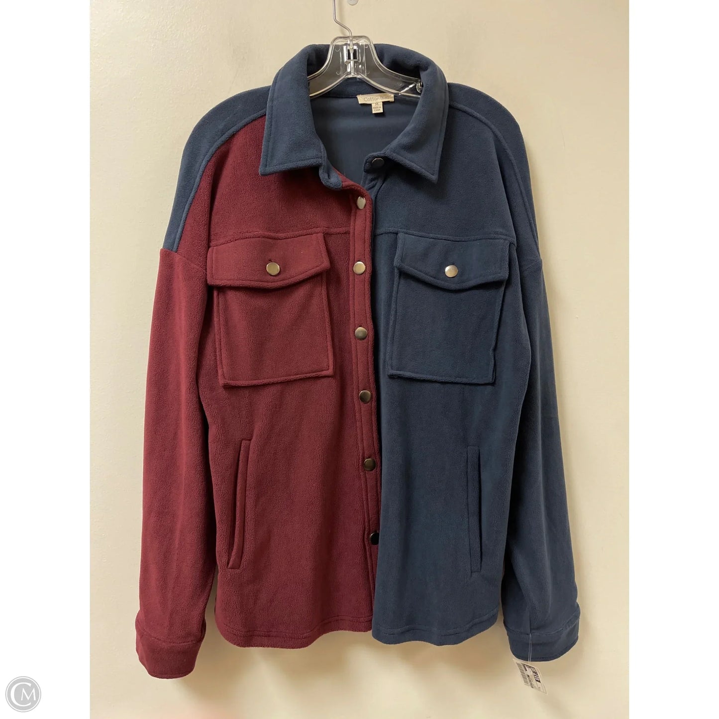 Jacket Shirt By Cotton Bleu In Navy, Size: M