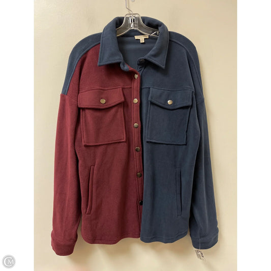 Jacket Shirt By Cotton Bleu In Navy, Size: M