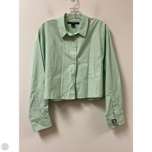 Blouse Long Sleeve By French Connection In Green, Size: M