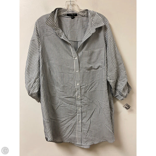 Blouse Long Sleeve By Velvet Heart In Grey, Size: 1x