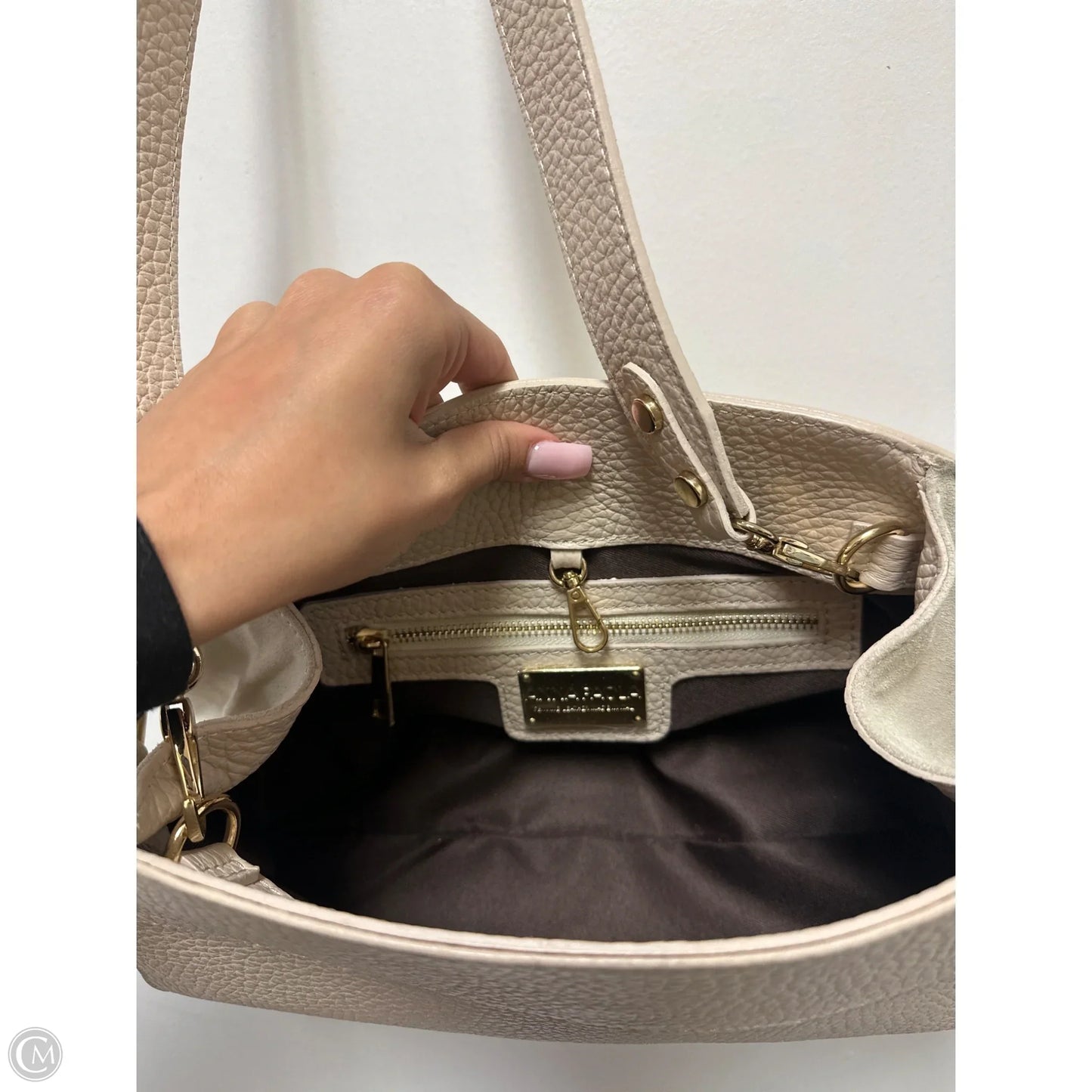 Handbag Leather By Cma, Size: Medium