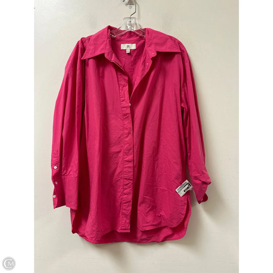 Blouse Long Sleeve By Banana Republic In Pink, Size: L